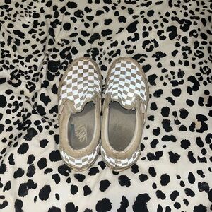 White Checkered Vans